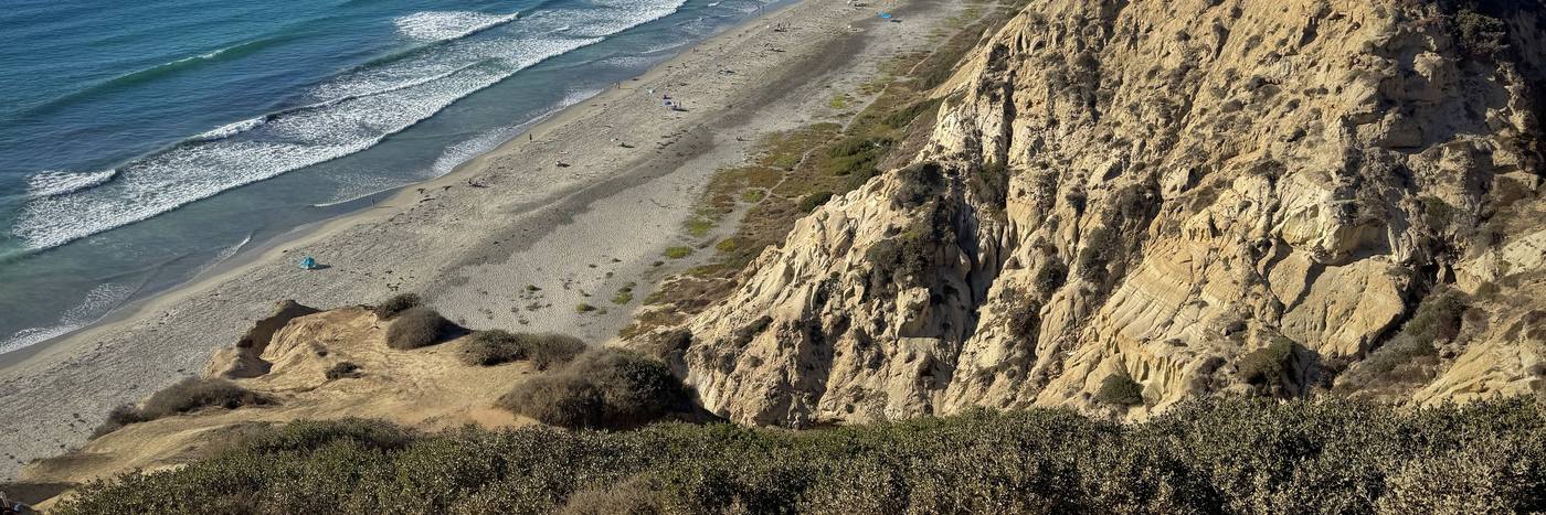 The Torrey Pines cliffs above Black's Beach